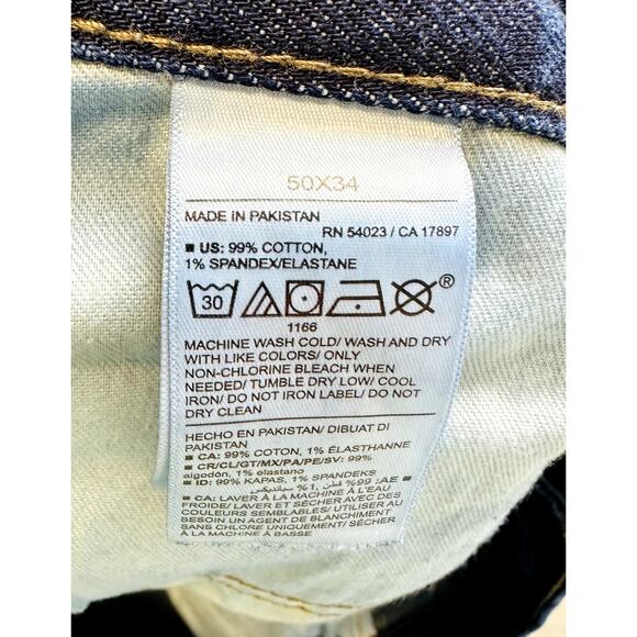 Old Navy Mens Jeans Sz 50x34 Loose Taper Dark Wash Denim Pockets Stretch Pockets - Picture 8 of 8